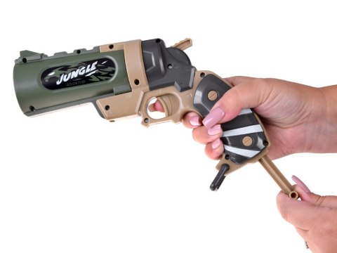 Pistolet na piankowe naboje + puszki zestaw strzelecki dla dzieci