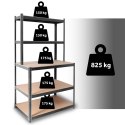 Regał metalowy stół warsztatowy 180 x 100 x 60 cm Humberg HR-855 czarny