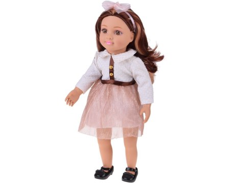 Stylowa Lalka 48 cm z długimi brązowymi włosami - urocza stylizacja