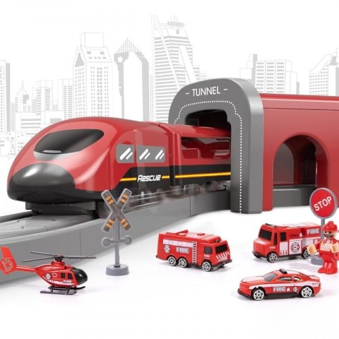 Zestaw Kolejka Elektryczna Lokomotywa Straż Pożarna 66el.