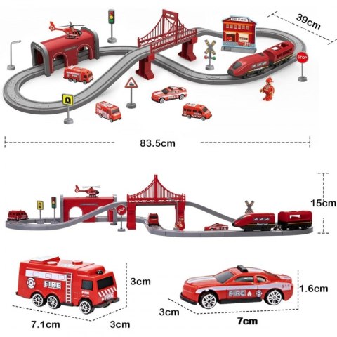 Zestaw Kolejka Elektryczna Lokomotywa Straż Pożarna 66el.