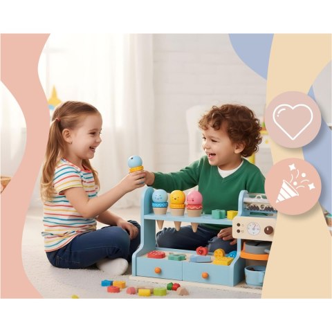 Drewniana kawiarnia lodziarnia zabawka dla dzieci Nukido NK-880