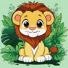 Malowanie po numerach 30x30cm KHO1272 Wesołe lwiątko AP0087