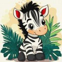 Malowanie po numerach 30x30cm KHO1273 Wesoła zebra AP0088