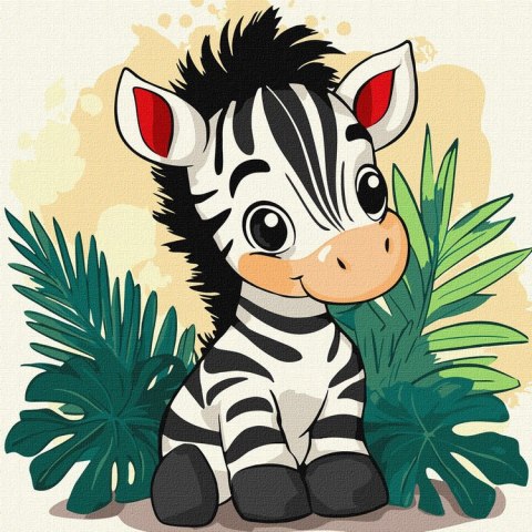 Malowanie po numerach 30x30cm KHO1273 Wesoła zebra AP0088