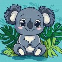 Malowanie po numerach dla dzieci 30x30cm KHO1270 Wesoła koala AP0086