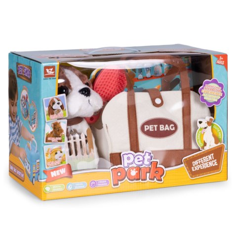 Pluszowy piesek w torebce beagle maskotka dla dziecka + szczotka do pielęgnacji