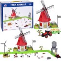 SERIA ZWIERZĘTA FARMA Zestaw WIATRAK młyn 101ele figurki