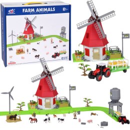 SERIA ZWIERZĘTA FARMA Zestaw WIATRAK młyn 101ele figurki