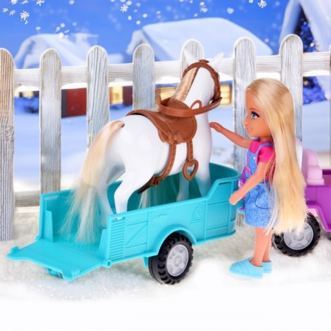 ROYAL Lalka Niki Zestaw z Koniem Samochodem i Przyczepą
