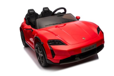 2osobowy Auto na akumulator  Porsche Taycan Turbo S Czerwony