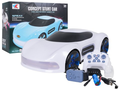 Pojazd z Funkcją Dymu Sterowany z Pilota i Zegarka Biały