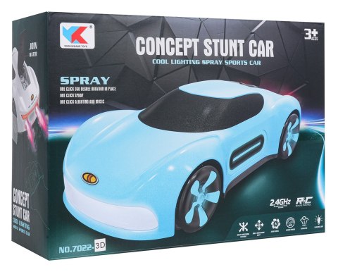 Pojazd z Funkcją Dymu Sterowany z Pilota i Zegarka Niebieski