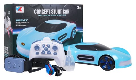 Pojazd z Funkcją Dymu Sterowany z Pilota i Zegarka Niebieski