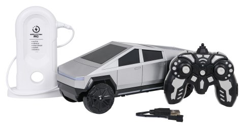 zdalnie sterowany Samochód auto  TRACK Srebrny + Stacja Ładowania