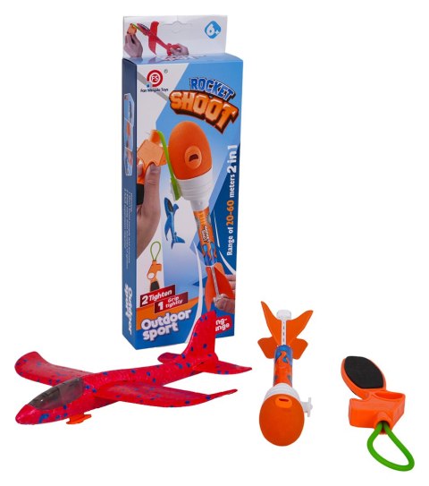 Zestaw Samolot Czerwony 2w1 z Wyrzutnią