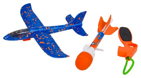 Zestaw Samolot Niebieski 2w1 z Wyrzutnią