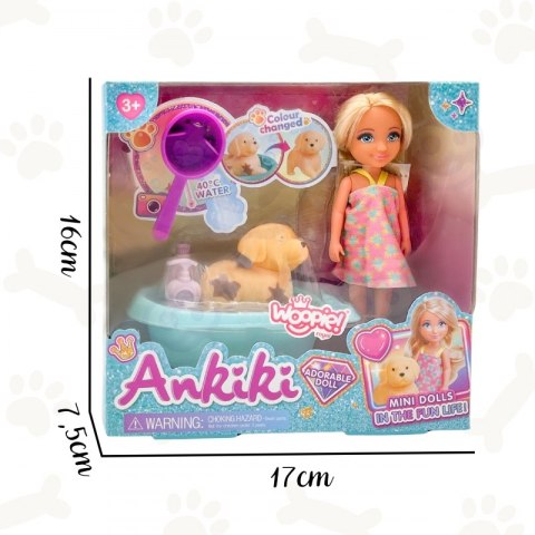 ROYAL Laleczka z Pieskiem Wanną i Akcesoriami Do Pielęgnacji Pupila