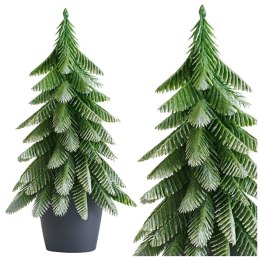 Choinka Ozdobna Dekoracyjna Sztuczna W Doniczce Srebrne Wykończenie 22 x 10 cm