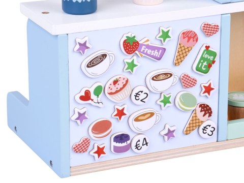 Drewniana Kawiarnia Lodziarnia - Zestaw Zabawowy z Desery Lody