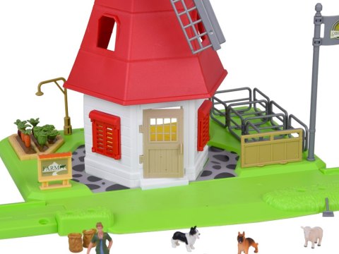 SERIA ZWIERZĘTA FARMA Zestaw WIATRAK młyn 101ele figurki