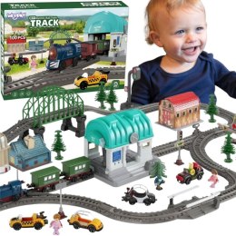 Pociąg Elektryczny Kolejka Tor XXL Ciuchcia Lokomotywa Zestaw Miasteczko 100 el.