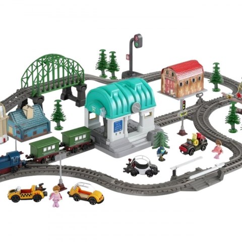 Pociąg Elektryczny Kolejka Tor XXL Ciuchcia Lokomotywa Zestaw Miasteczko 100 el.