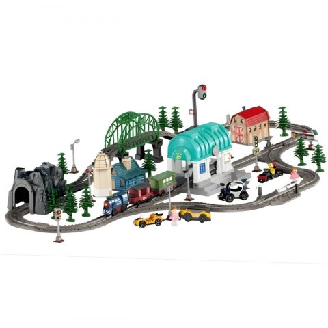 Pociąg Elektryczny Kolejka Tor XXL Ciuchcia Lokomotywa Zestaw Miasteczko 100 el.