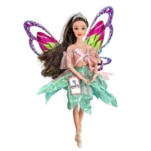 ROYAL Lalka Emi Wróżka z Kolorowymi Skrzydłami i Szczotką do Włosów