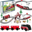 Zestaw Elektryczna Kolejka Lokomotywa Tor Farma Zwierzęta 70 el.