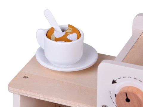 Zestaw Drewniany Kawiarnia Coffee Shop Ekspres Kubeczki Desery