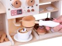 Zestaw Drewniany Kawiarnia Coffee Shop Ekspres Kubeczki Desery