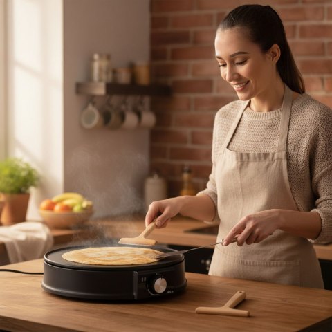 Elektryczna naleśnikarka patelnia do naleśników nieprzywierająca 1200W KADEN