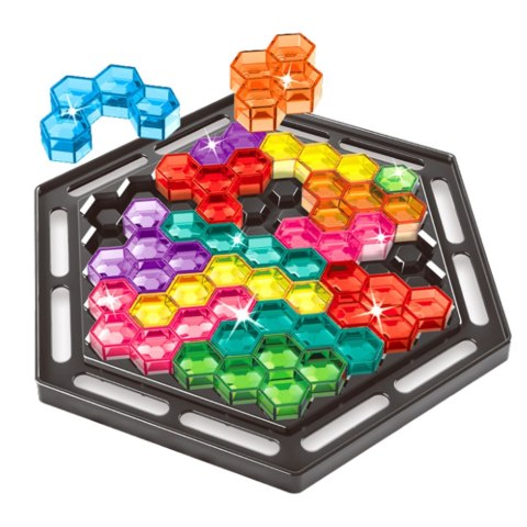 Łamigłówka Logiczna Sexangle Puzzle Tetris 16 Klocków 112 Zadań