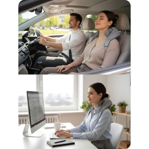 Masażer do pleców szyi karku shiatsu 3 tryby ogrzewanie bezprzewodowy Neo-Sport NS-505