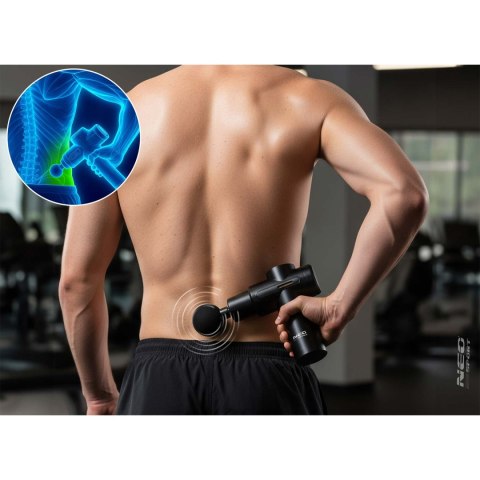 Pistolet do masażu ciała masażer 6 nakładek NS-504 Neo-sport czarny