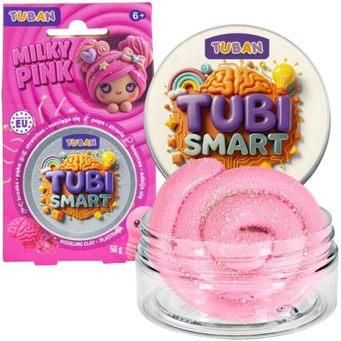 Tubi Smart plastelina sensoryczna Milky Pink rozciąga się strzela odbija się