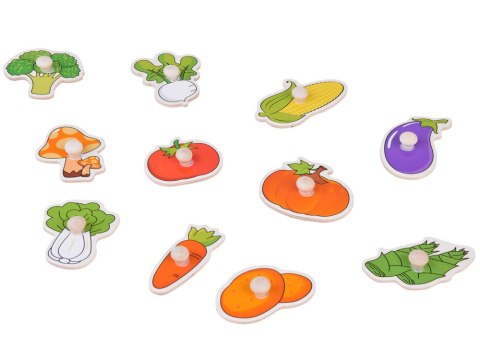 Układanka edukacyjna puzzle drewniane warzywa dopasuj 11ele