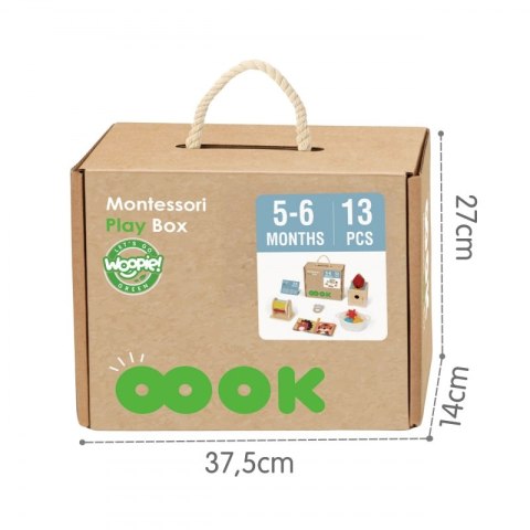 GREEN Box Pudełko XXL Montessori Edukacyjne 6w1 Sensoryczne 5-6 Miesięcy 13el. FSC