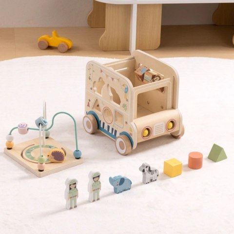 GREEN Drewniana Kostka Aktywności Samochód Terenowy Safari FSC