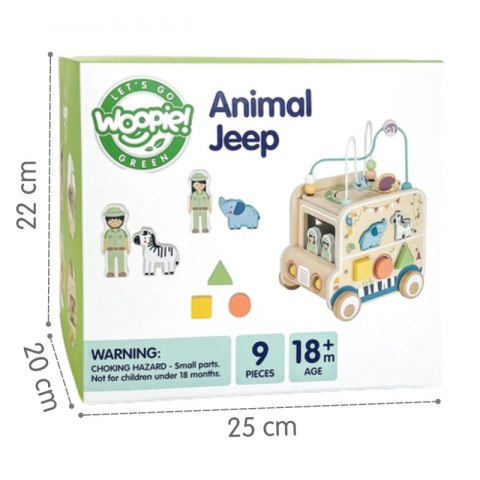 GREEN Drewniana Kostka Aktywności Samochód Terenowy Safari FSC