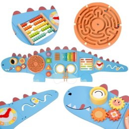 GREEN Drewniana Ścienna Tablica Manipulacyjna Dinozaur Montessori FSC