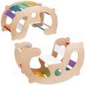 GREEN Drewniany Tęczowy Bujak i Mostek 2w1 Montessori FSC