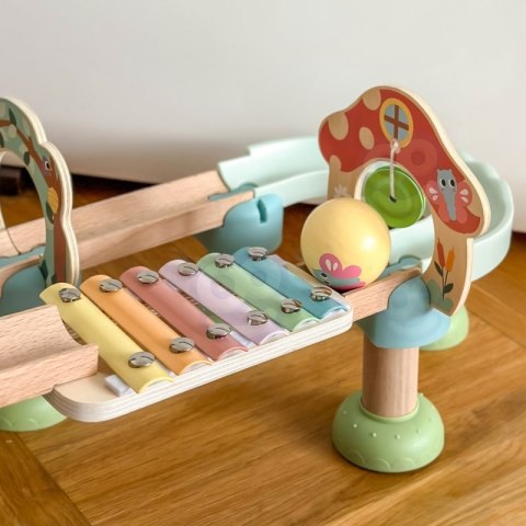 GREEN Drewniany Tor Kulkowy z Efektami Dźwiękowymi Cymbałki FSC