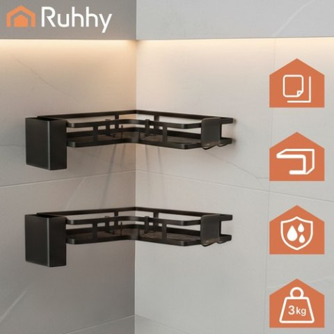 Półka łazienkowa narożna- zestaw 2szt. Ruhhy 27092