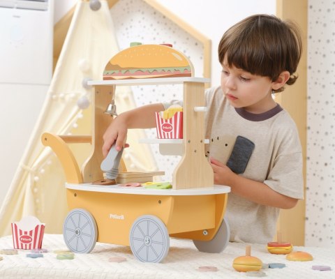 Viga 44280 PolarB Mały Burger Bar - Drewniany Wózek Kulinarny