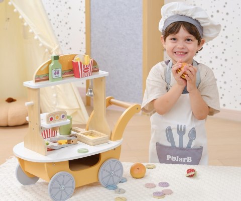 Viga 44280 PolarB Mały Burger Bar - Drewniany Wózek Kulinarny