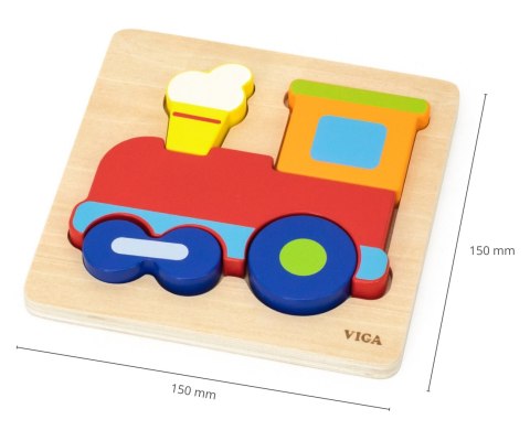 Viga 44783 Drewniane puzzle - lokomotywa