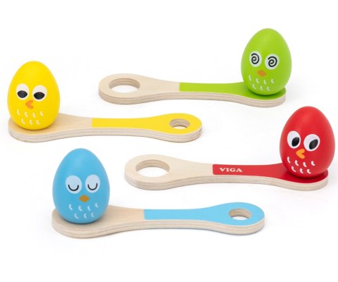 Viga 44788 Drewniana gra zręcznościowa - jajka na łyżkach