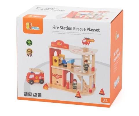 Viga 44801 Drewniana remiza strażacka z akcesoriami